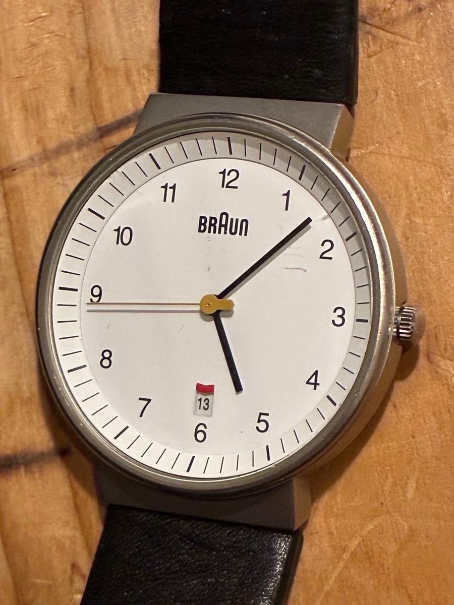 BRAUN Quartz Watch Analog 40mm Stainless Steel Rubber Strap Mens Watch Pre-Owned