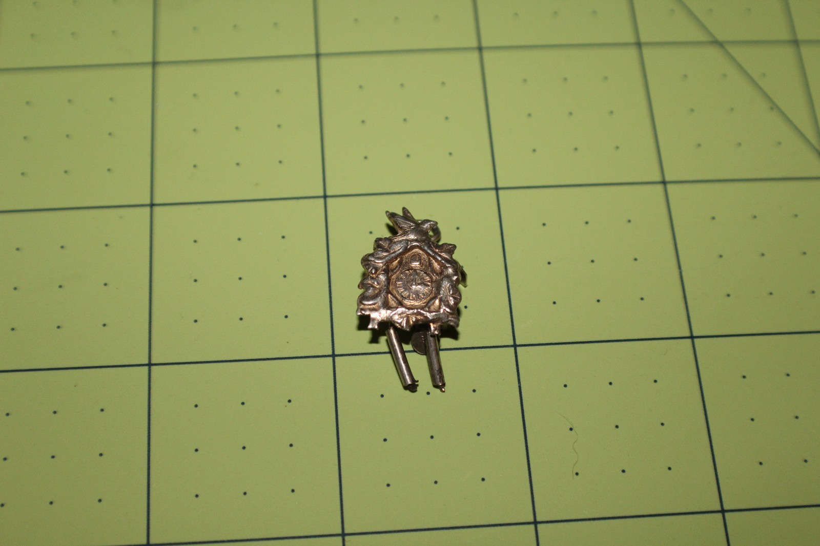 mexico un MARKED STERLING SILVER 3D CUCKOO CLOCK CHARM PENDANT coocoo bird birds