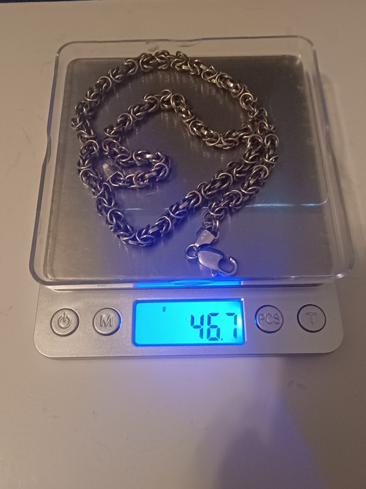 Sterling Silver .925 Byzantine Link Chain Necklace 18inch Approximately 46 Grams
