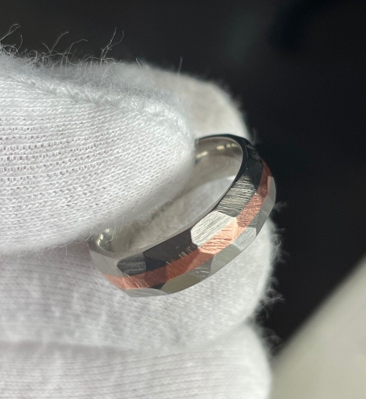 Facet/Ground Profile Copper Titanium Band, Pictured at 6mm, Made to Order
