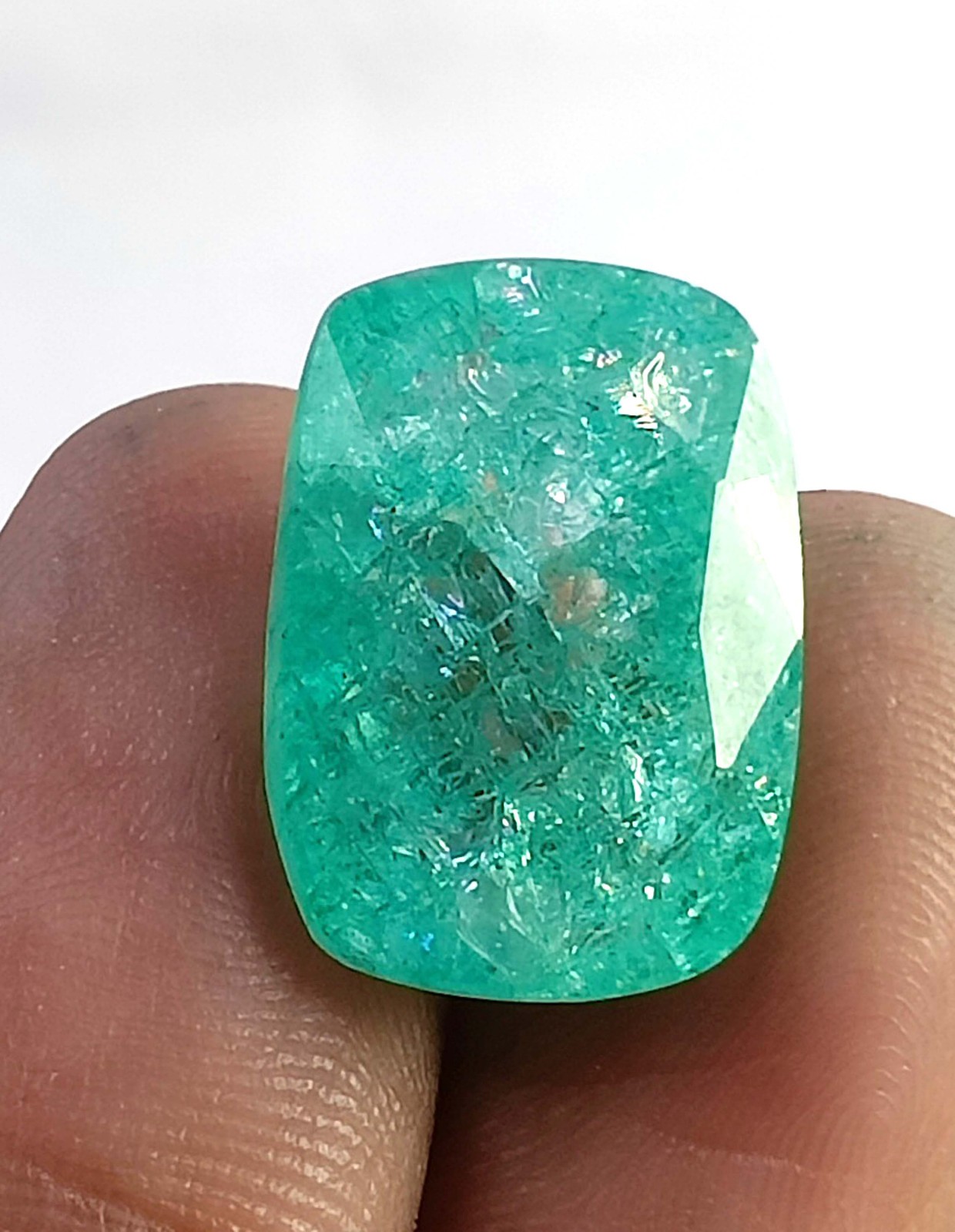 Natural Green Emerald 15.00 Ct Cushion Shape Colombia Certified Gemstone 6AGS