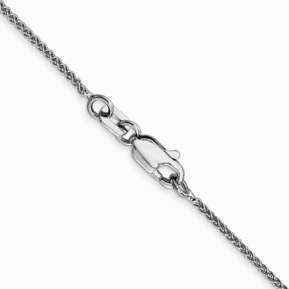 10K White Gold 1mm Spiga Chain Necklace 16″-24″