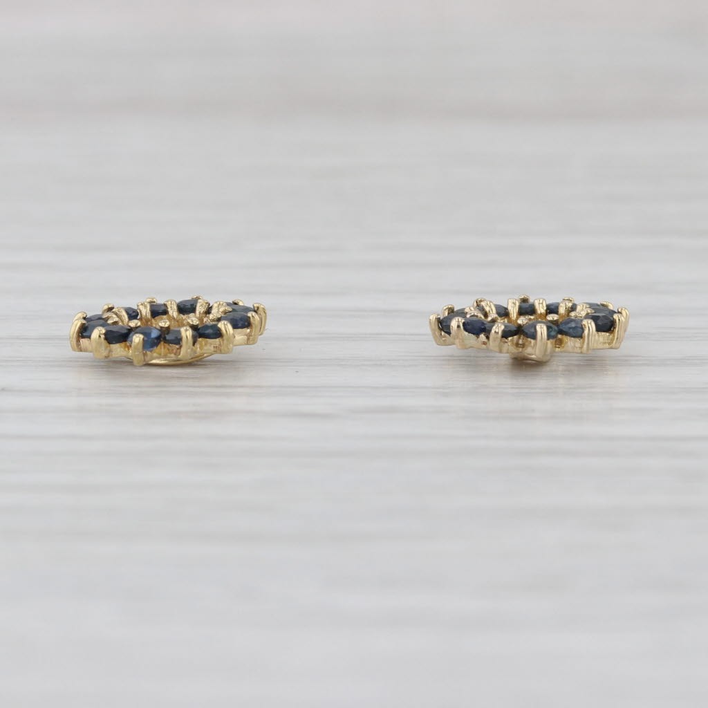 1.20ctw Blue Sapphire Earring Jackets Enhancers 14k Gold for Stud Earrings