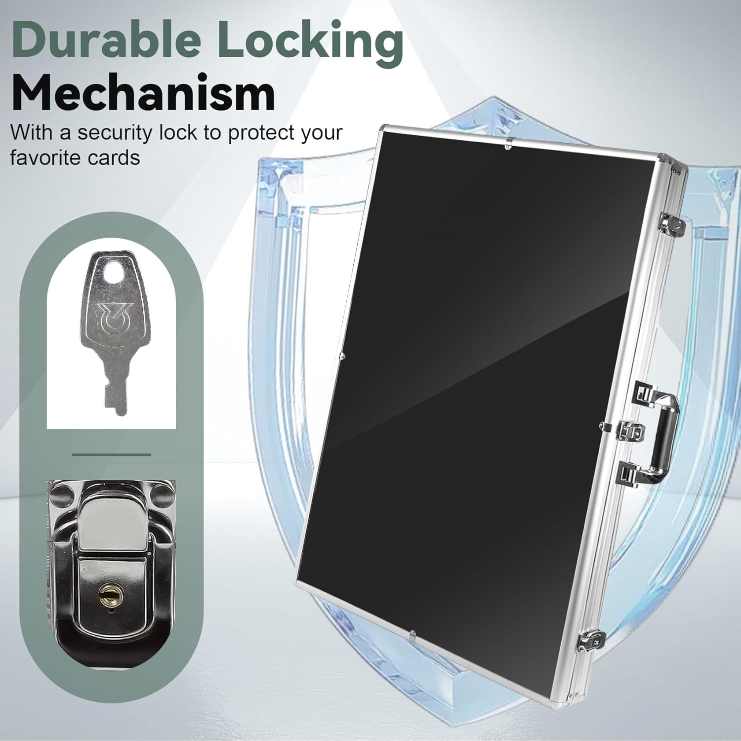Locking Aluminum Display Case Showcase 24″ x 20″ Trade Show f Card Coin Jewelry