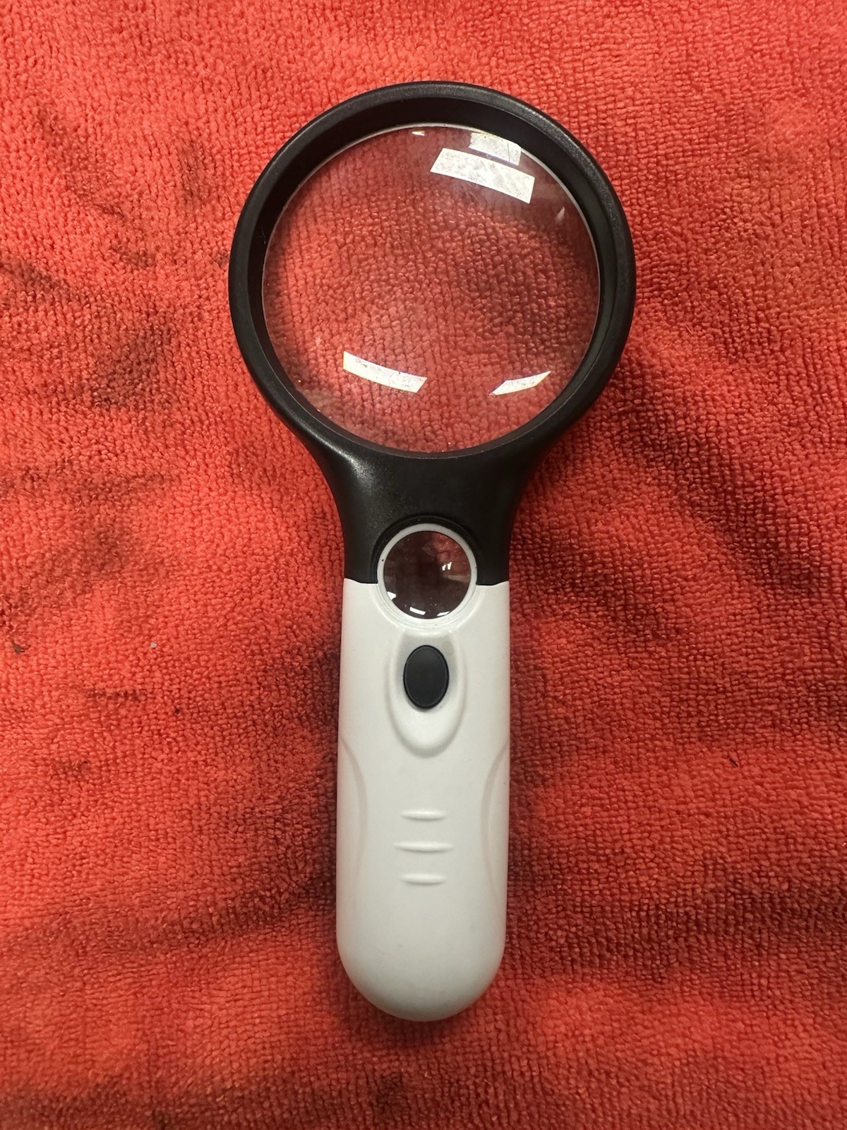 30X Jumbo Handheld Magnifying Glass w/ 12 Bright LED Light Illuminated Magnifier