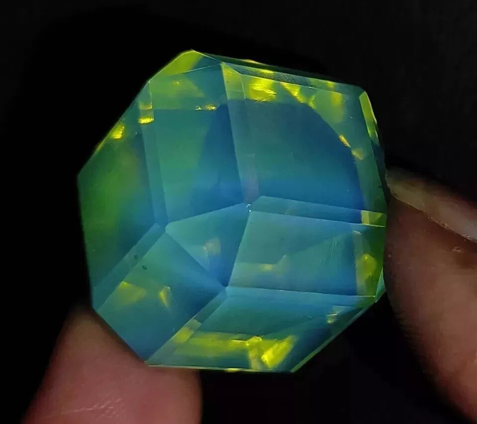 Australian Green Opal Natural 126-128 Ct Cube Welo Loose Gemstone EGL Certified