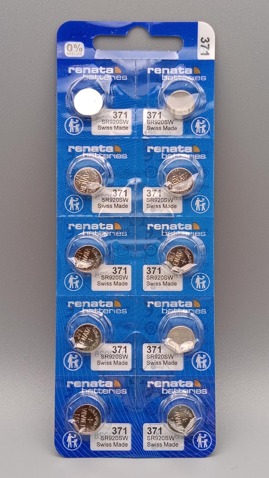 Renata 371 SR920SW Silver Oxide Batteries Swiss Made for Watch & Devices – 10x