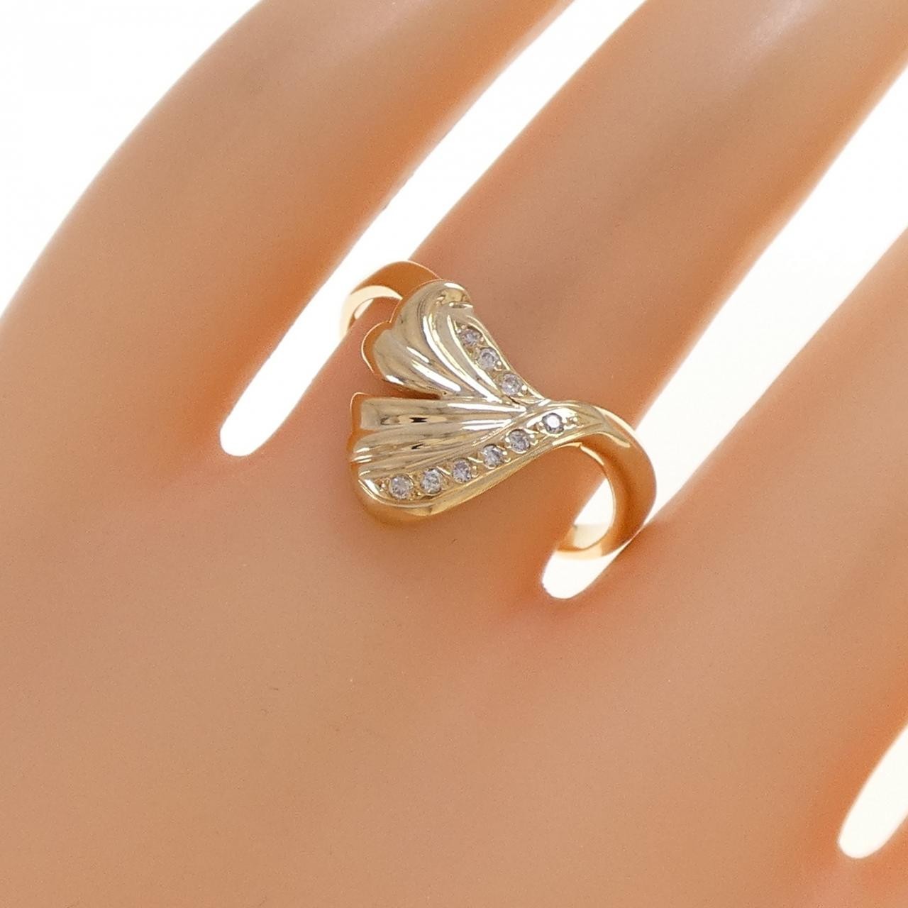 Authentic K18YG Diamond Ring 0.05CT #230-000-234-6655