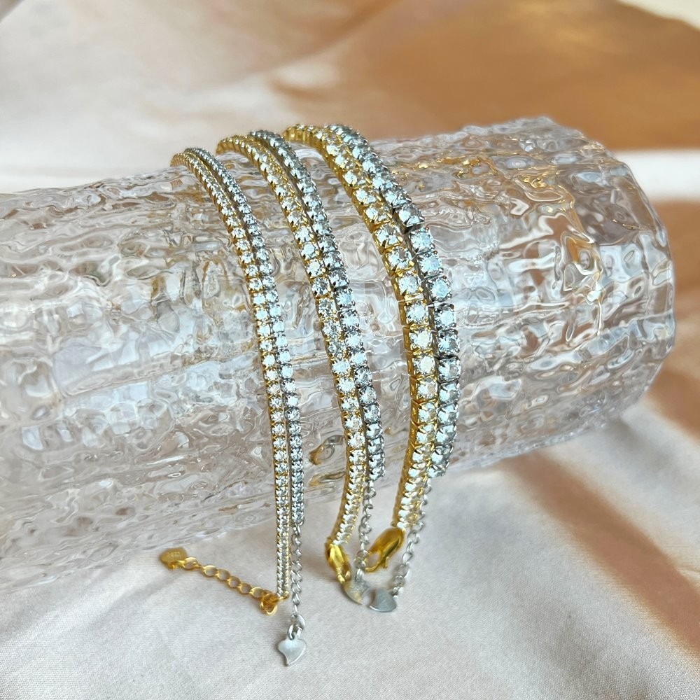 Real Solid 925 Sterling Silver Diamond Cut 2-4mm Sparkle Rope Bracelet
