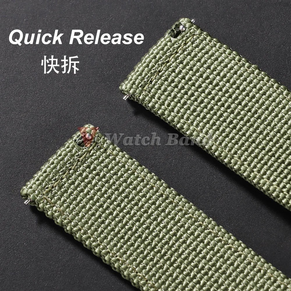 18mm 20mm 22mm 24mm Military Canvas Nylon Wrist Watch Band Strap Bracelet Sport