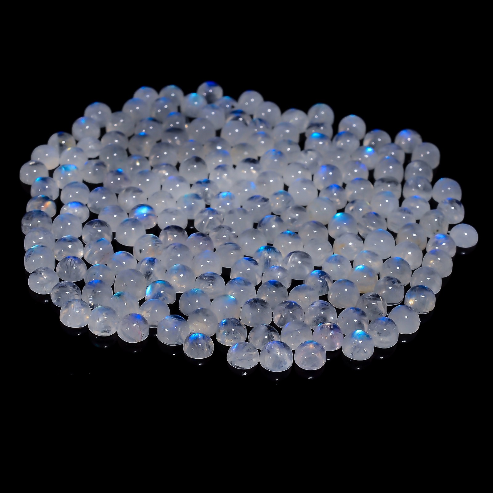 Natural Rainbow Moonstone Round Shape Cabochon Gemstone Lot 20 Ct 5X5X3mm EEL-34