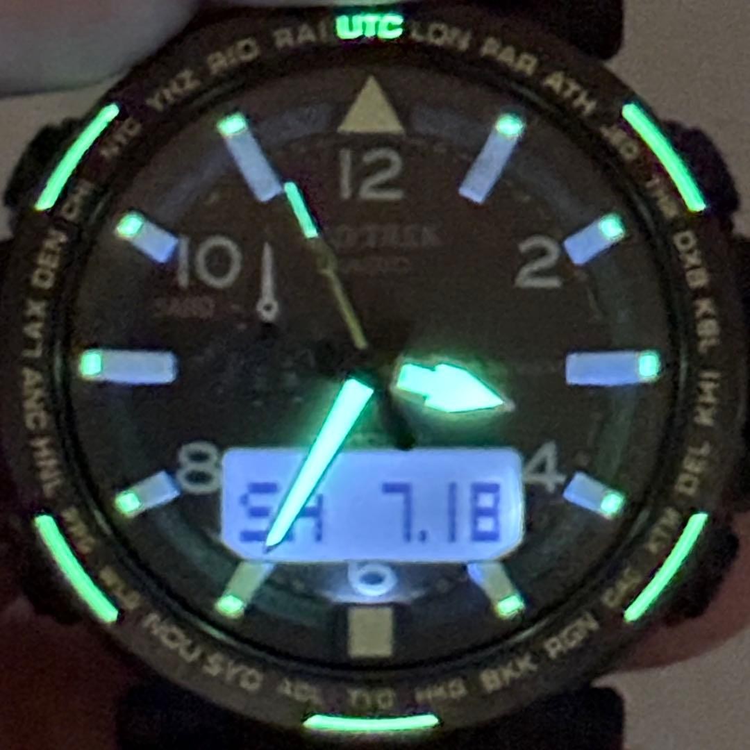 Excellent Condition PROTREK PRG 650YL Tough Solar Black Ana Digi Working