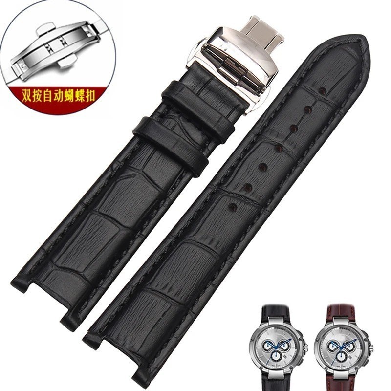 Genuine Leather Watch Strap Fit for Gc 22x13mm 20x11mm Notched Wristwatches Band