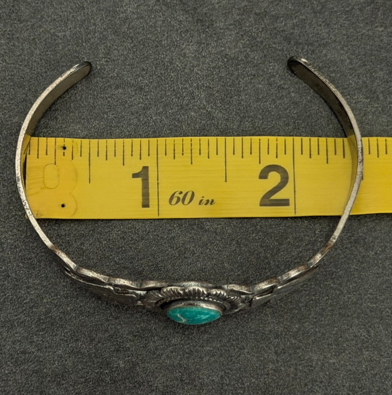Vintage FRED HARVEY era Navajo ARROW HEAD Turquoise Sterling Bracelet 6.75in