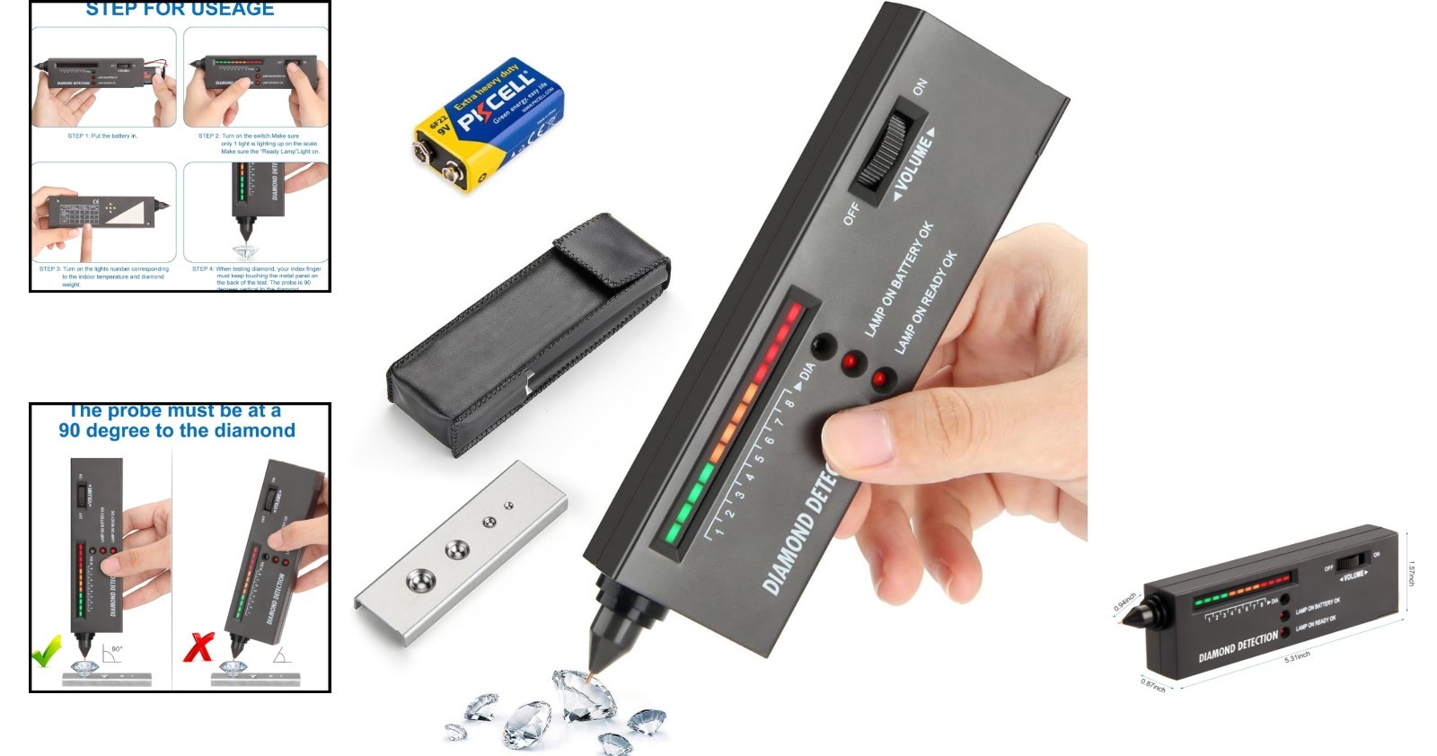 Professional Diamond Tester Pen – High Accuracy Gemstone Detector for Jewelers