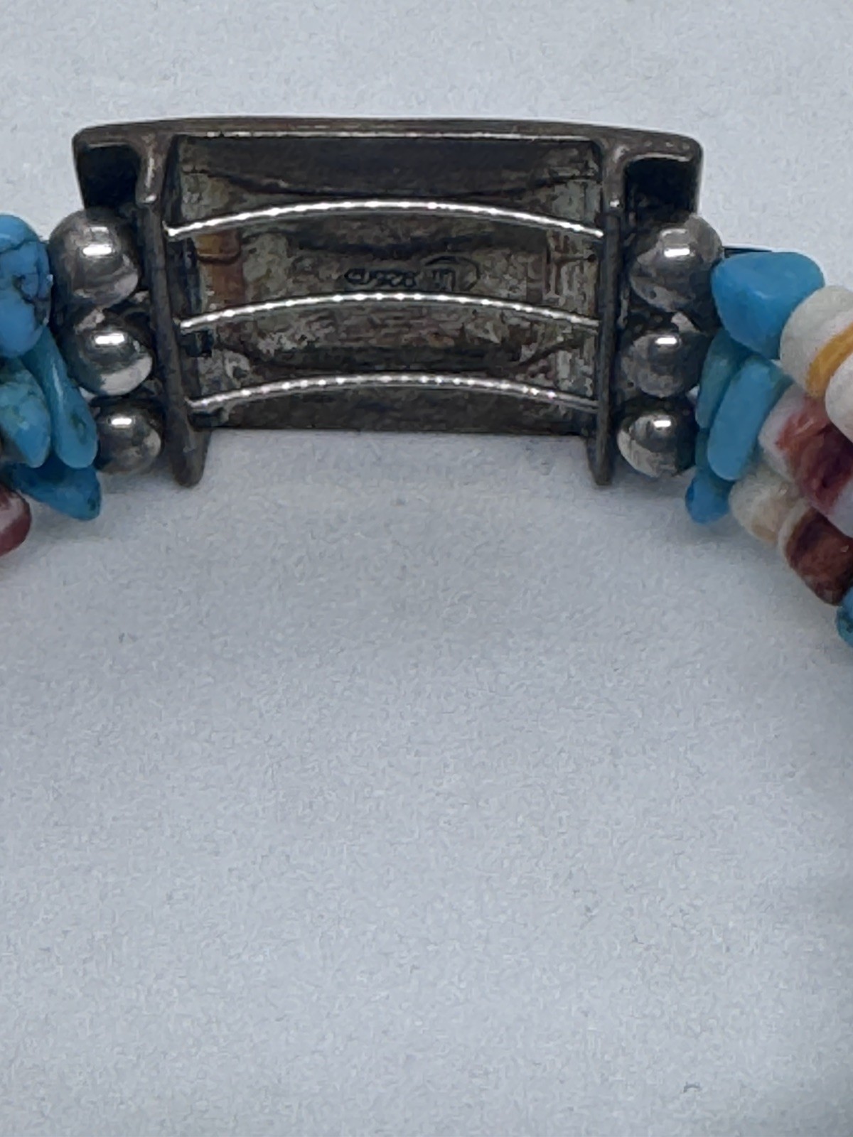 Pollack 925 Sterling Silver Turquoise Spiny Oyster Expandable Bracelet Signed