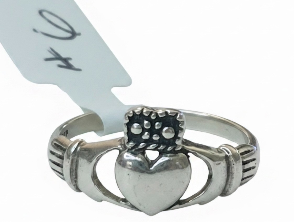 Sterling Silver Irish Claddag Ring, Size 6, Brand New