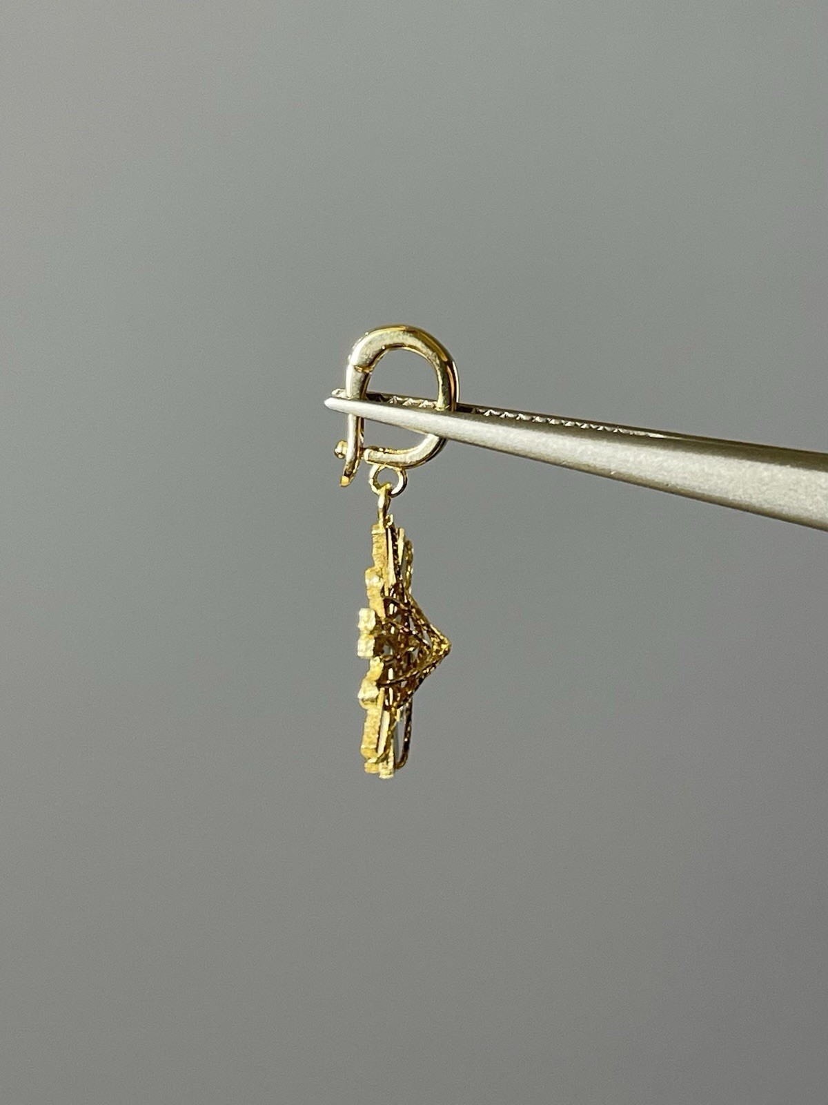 18K Yellow Gold Sunburst Sun Charm Pendant w/ Bail 1.90g made in Italy