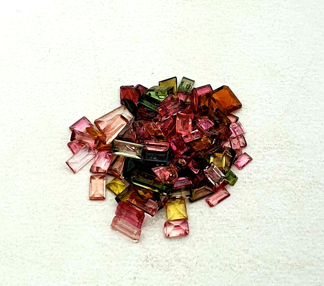 Natural Tourmaline Baguette Cut Gemstone Lot 40 Pcs 2.50×3-5.50×6.50 MM 10 CT
