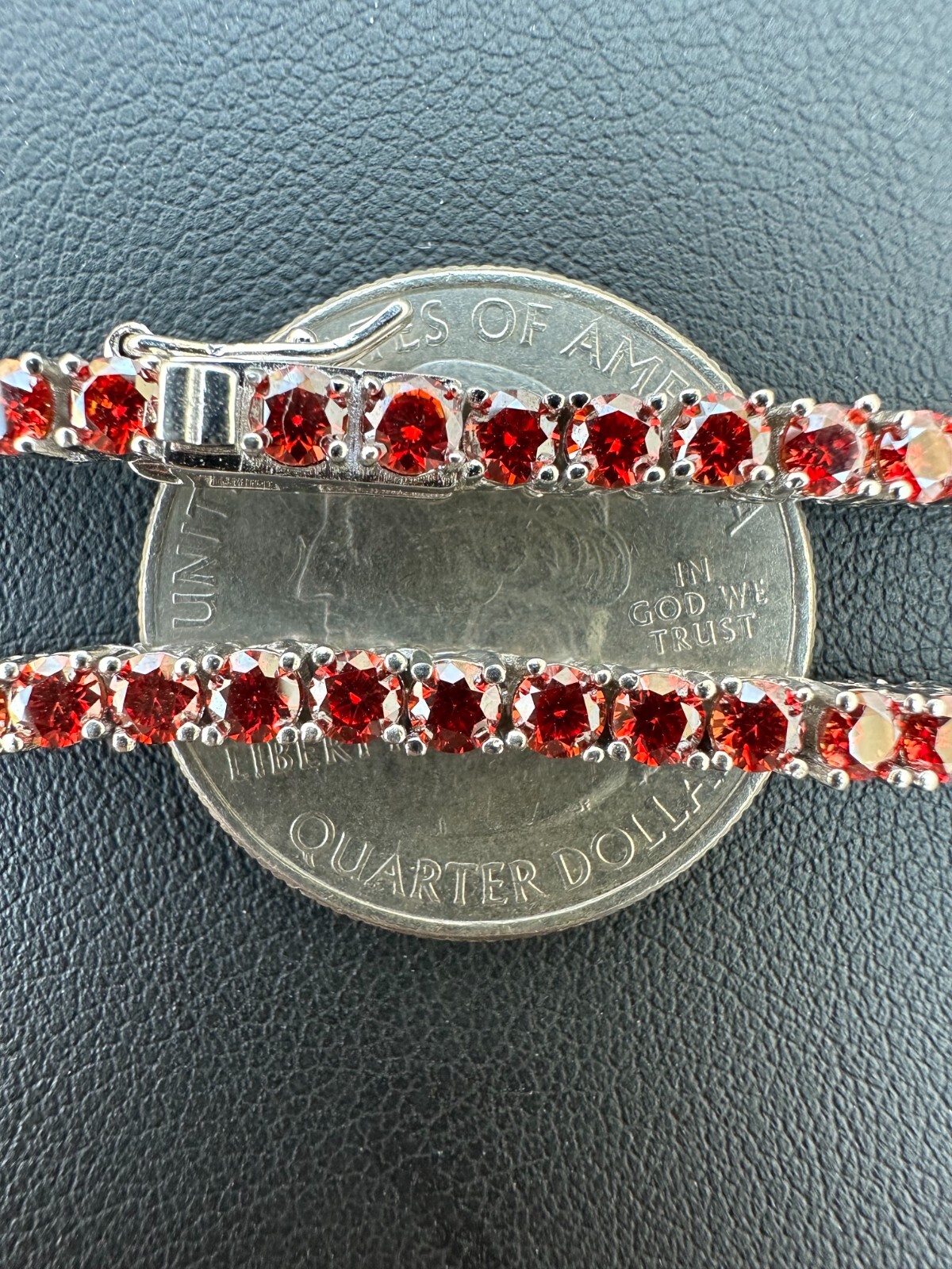 Real Ruby Red MOISSANITE 3mm Tennis Chain 925 Silver Iced Necklace Pass Test
