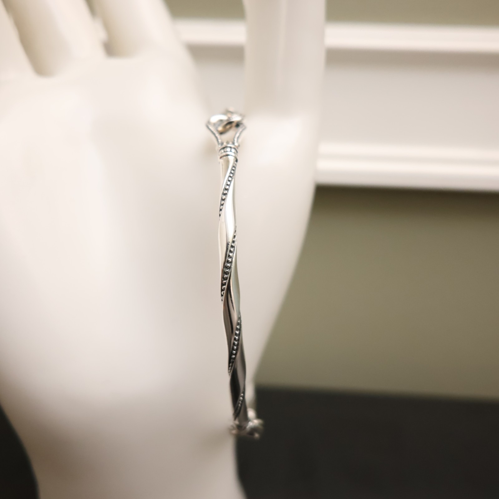 Scott Kay bracelet equestrian bangle rope pattern sterling silver 925 QVC signed