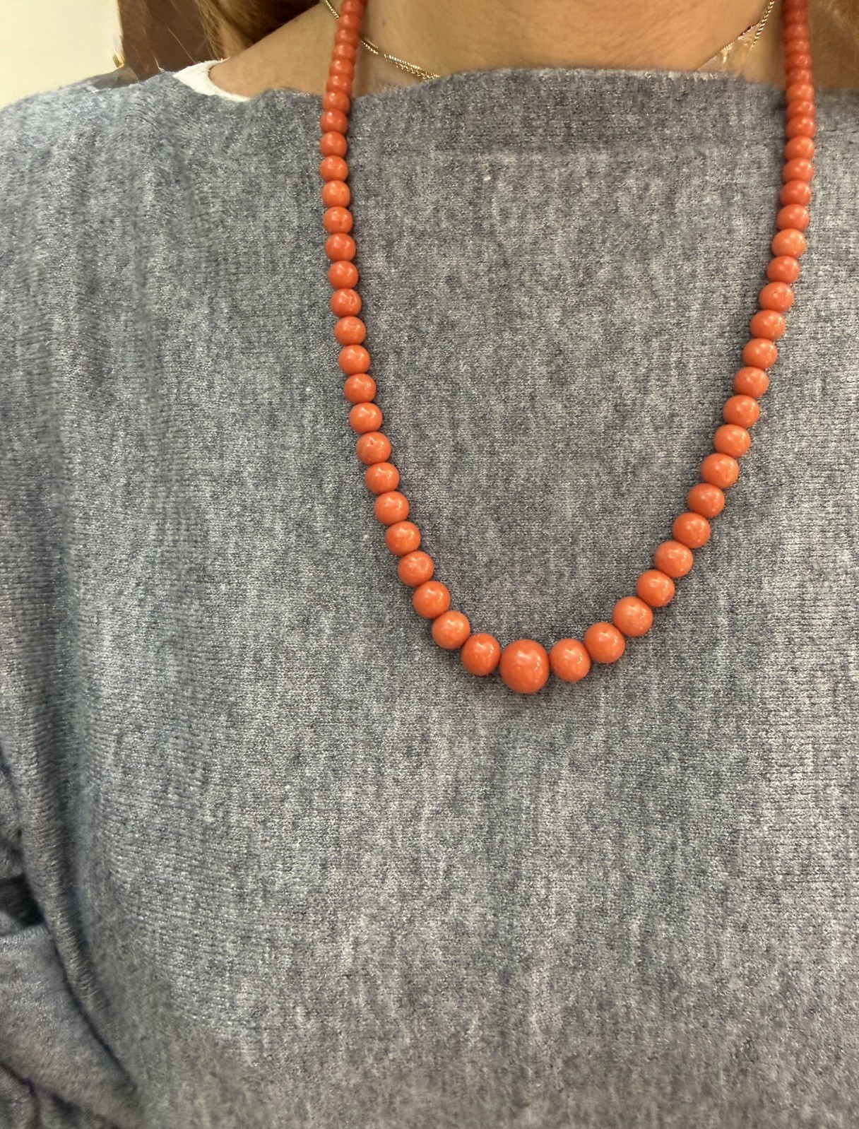 RED CORAL NECKLACE -Mediterranean -Grade -18K gold