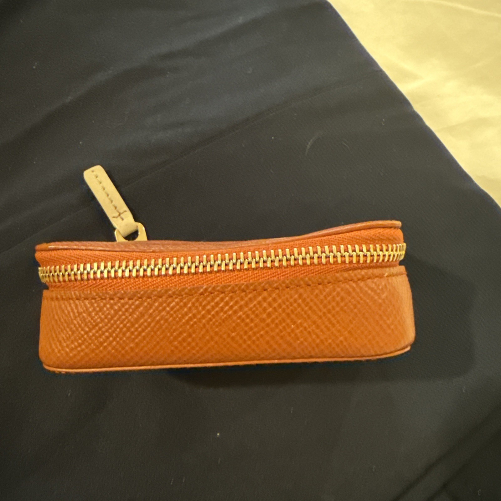 Smythson Travel Jewelry Box Leather Cognac