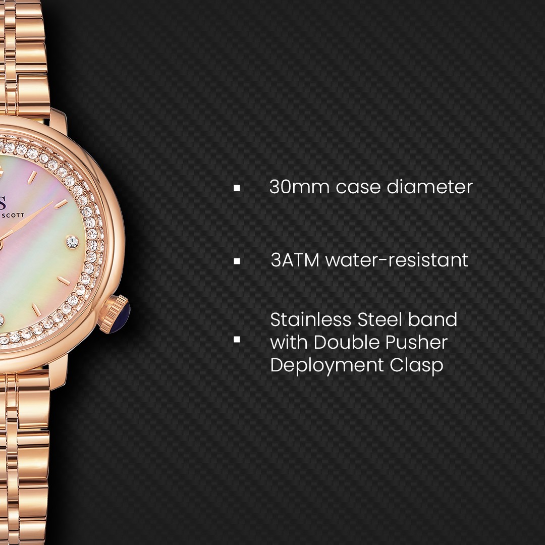 Kenneth Scott Women’s Analog Watch | White Dial, 30mm, 30 m (3 ATM)