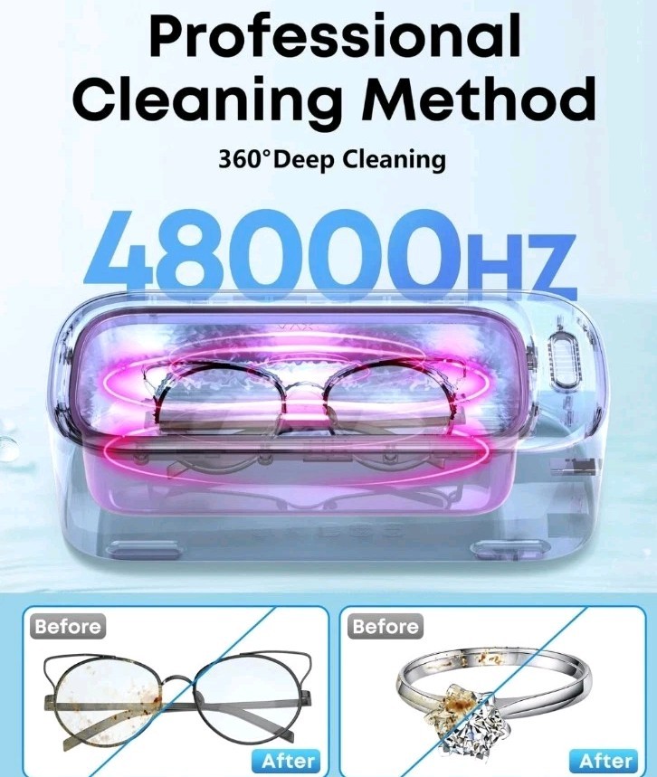 Beeshop A6 Pro Ultrasonic Jewelry Cleaner 48Khz Ring Cleaner Ultrasonic Machine