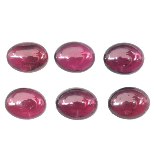 Rhodolite Garnet Cabs Oval 9×7 mm Approximately 11.49 Carat , 6 Pieces (GTG-G-28