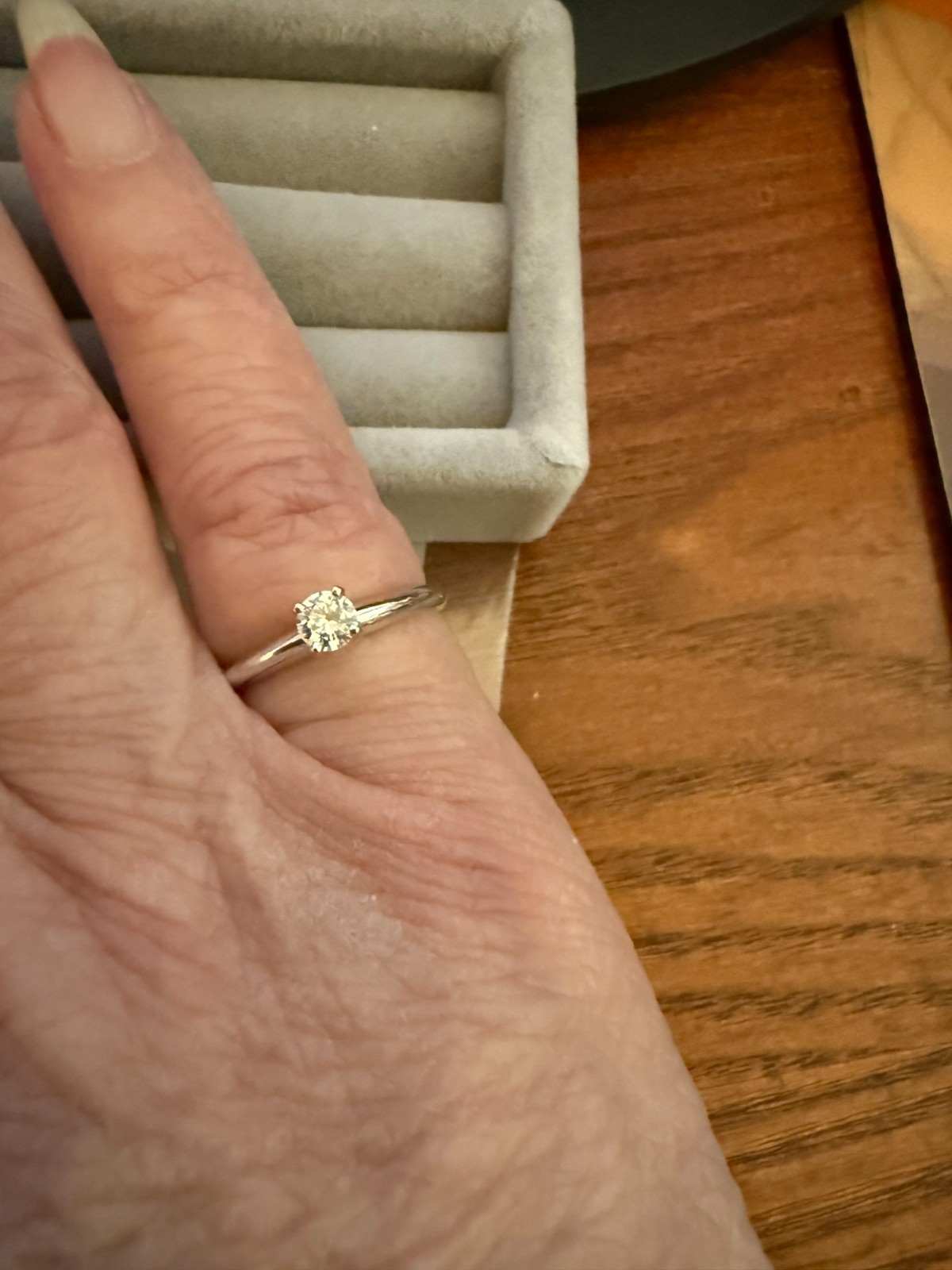 Natural Earth Mined Diamond Solitaire Engagement Ring 0.23cwt.14k White Gold.EGL