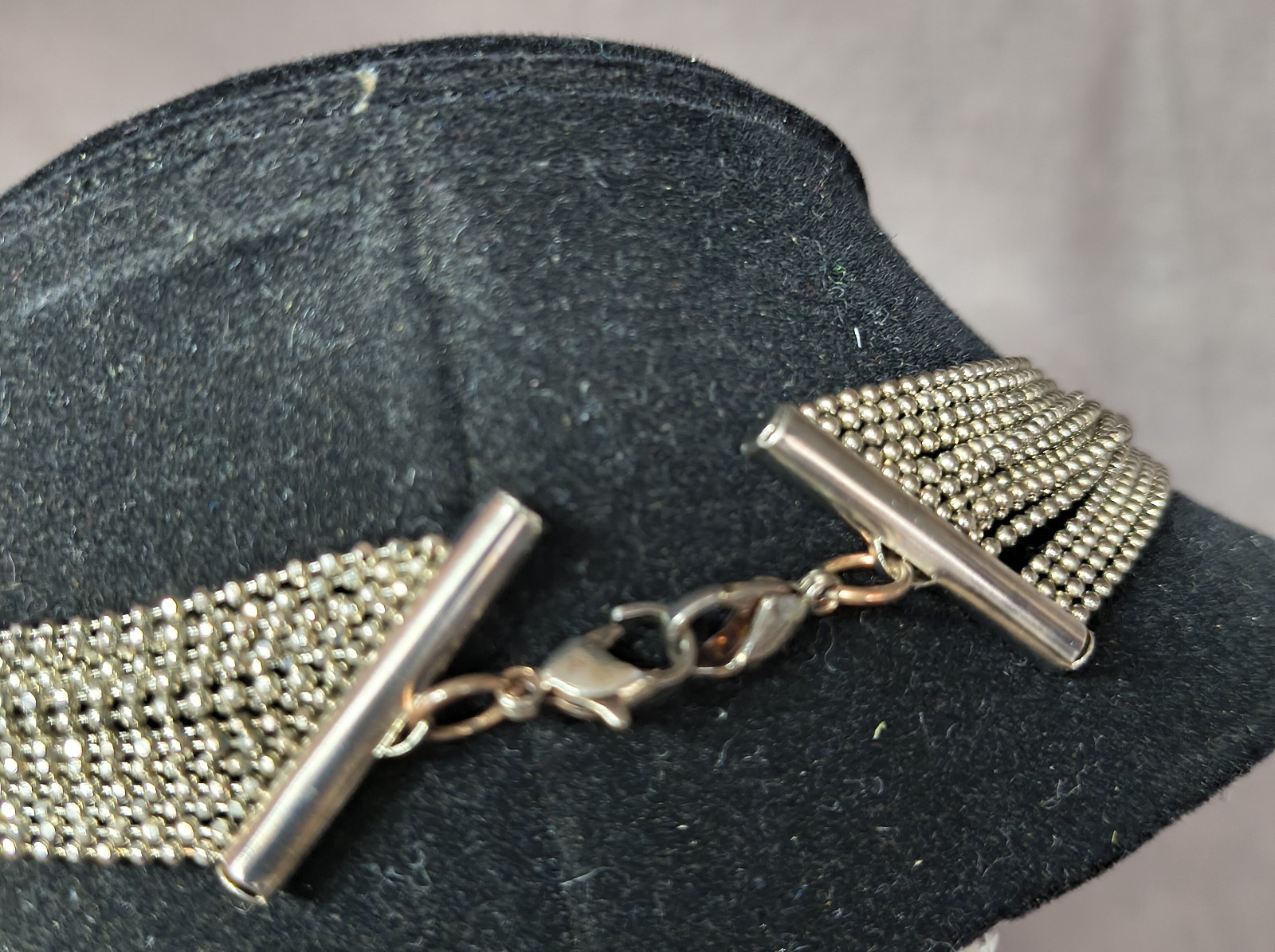 Multi Stranded Silver Toned Necklace