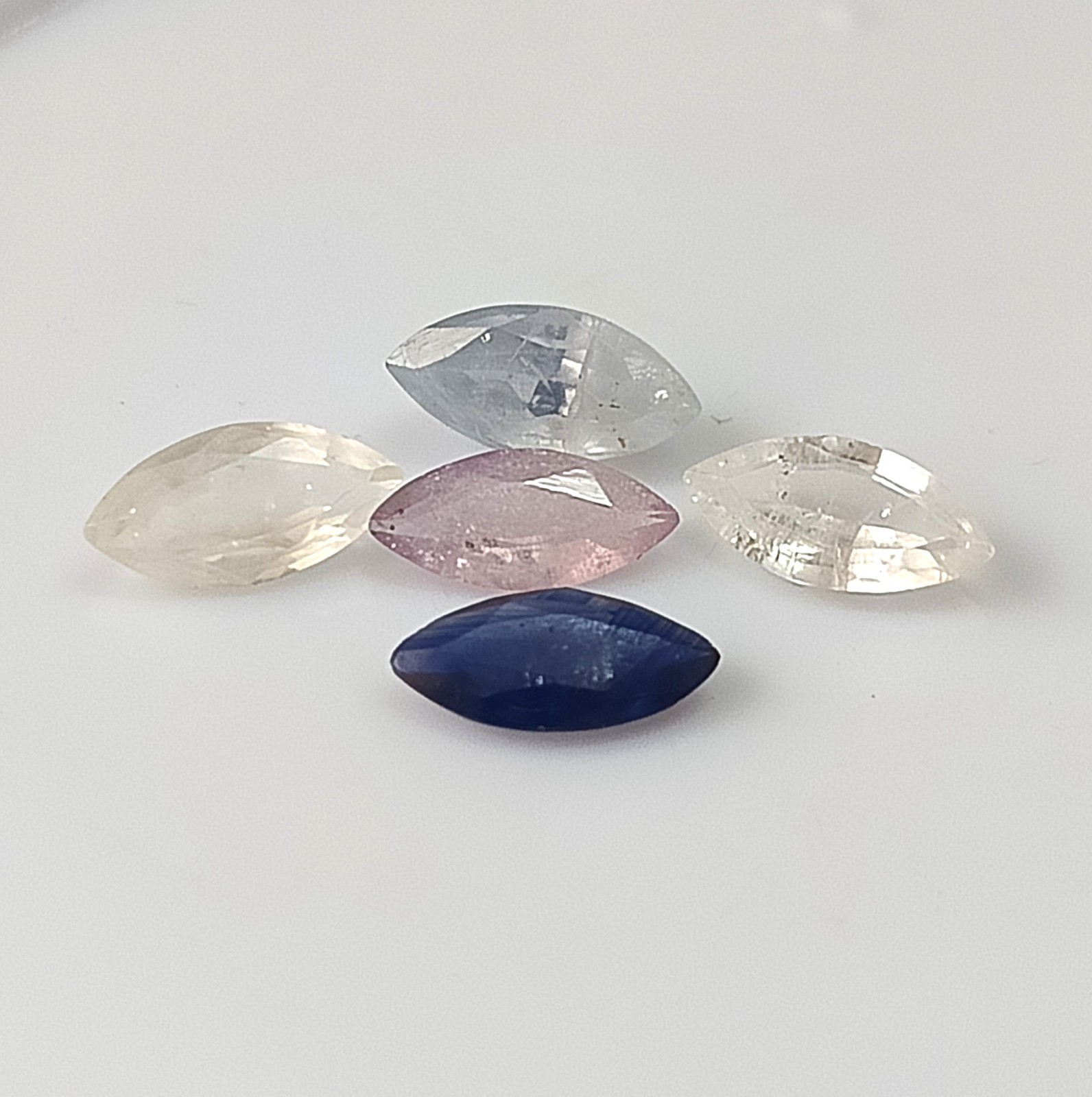Multi Colour Sapphire 4X8 mm Marquise Faceted Ceylon Natural Gemstone 5 Pieces