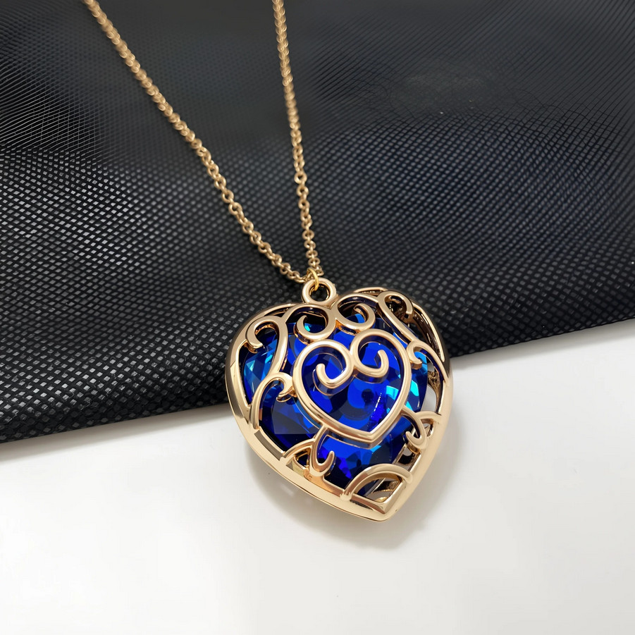 Zelda Link Heart Necklace Video Game Jewelry Love Pendant