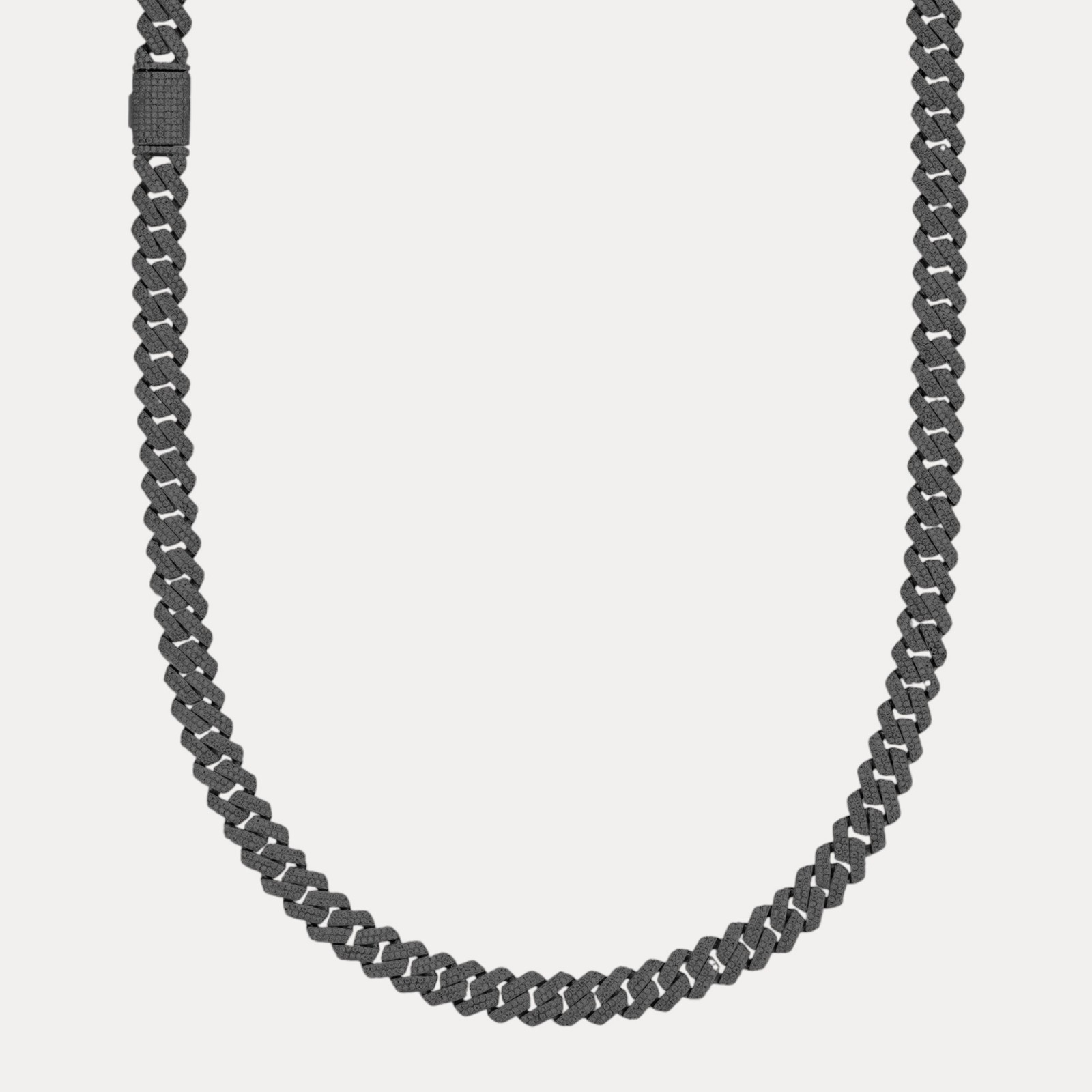 8mm Moissanite Cuban Prong Chain – 925 Sterling Silver or 14k Gold/Rose/Black