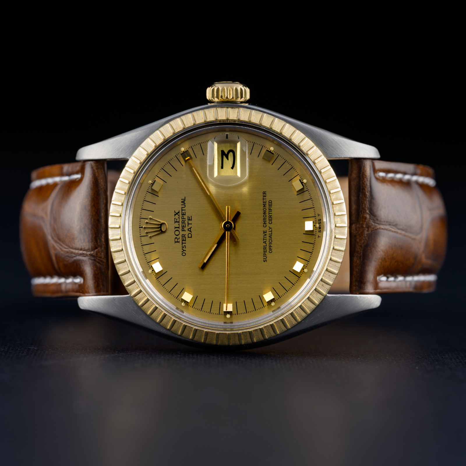 Rolex Oyster Perpetual Date 1505 18k Gold & Steel 34mm Automatic Watch