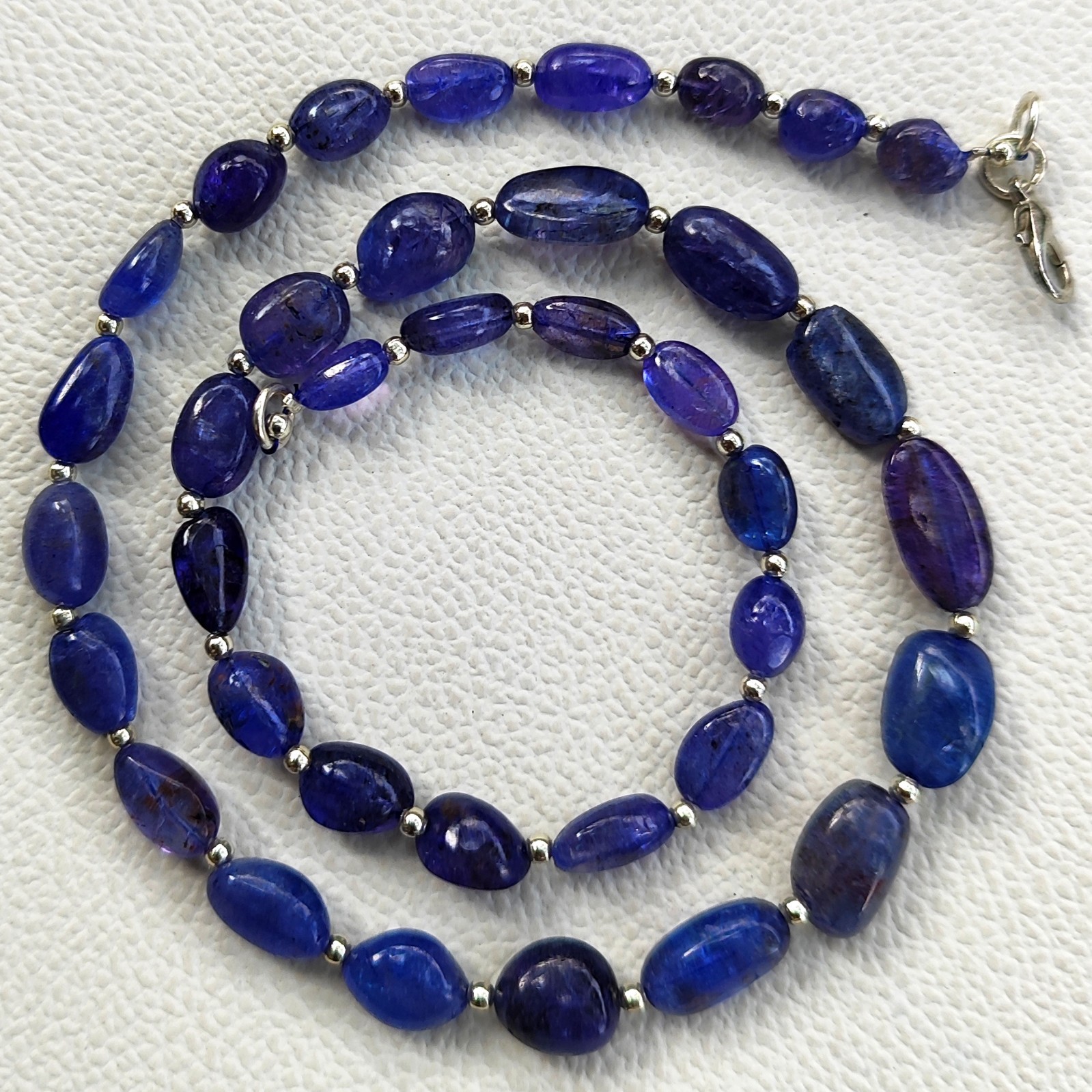 Tanzania Bicolor Tanzanite Smooth Nugget Beads Necklace 17.5 Inch 9-12mm Gems