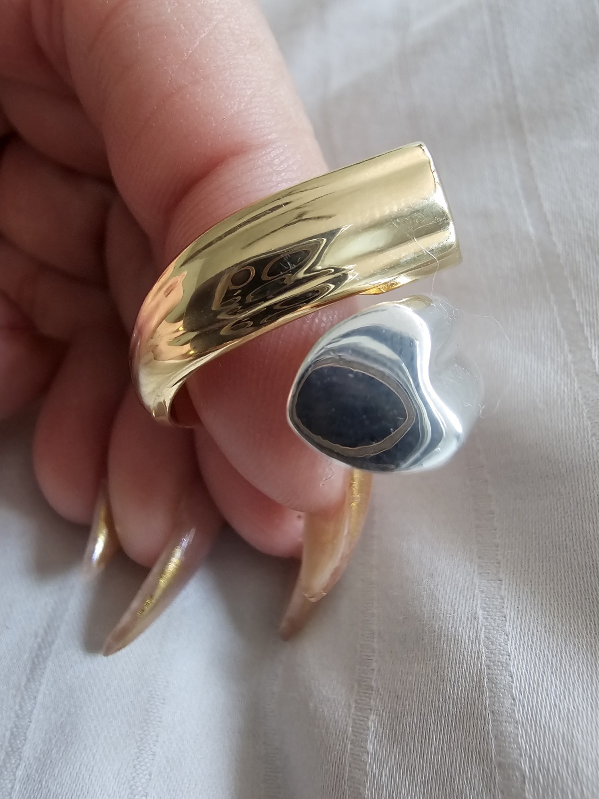 TOUS BOLD BEAR 2 TONE RING (SILVER GOLDEN PLATED) #8 LAST ONE