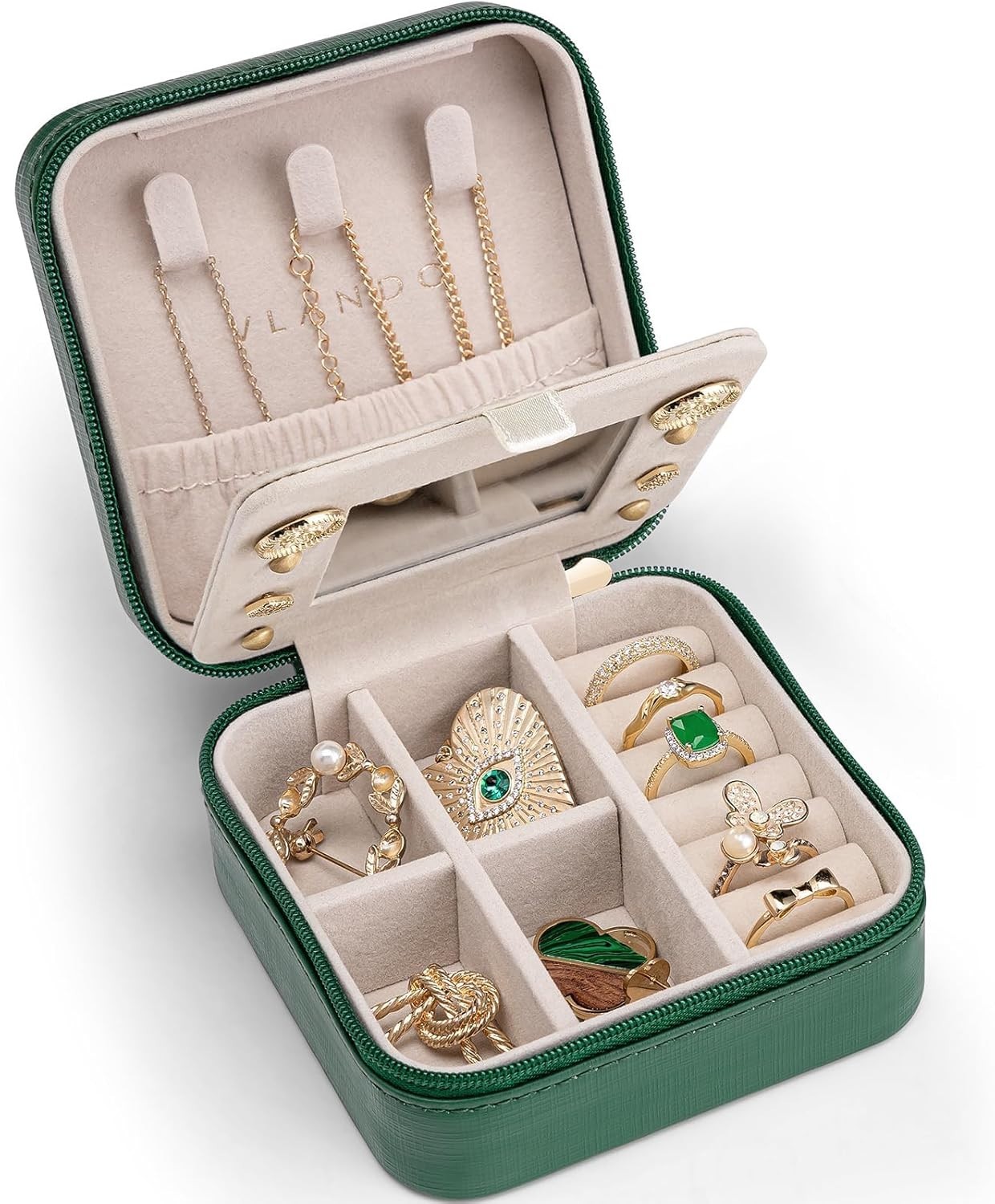 Small Travel Jewelry Box Organizer – Girls Women Gift Rings Earrings Necklace…