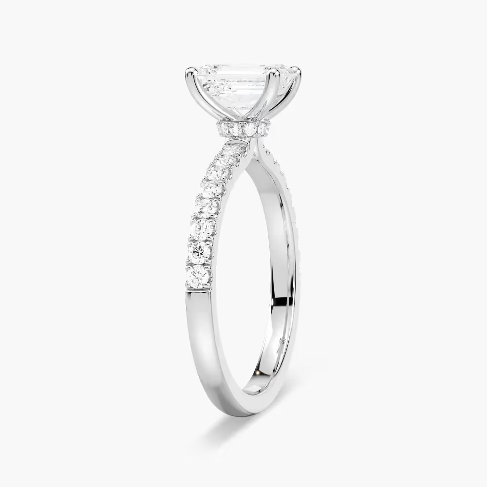Emerald Cut Lab Diamond Solitaire Engagement Ring IGI Certified Diamond 10K Gold