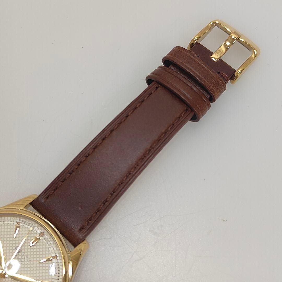 KUOE ROYAL SMITH 90-006 Gold Ivory Waffle Automatic Watch 35mm Miyota 9039