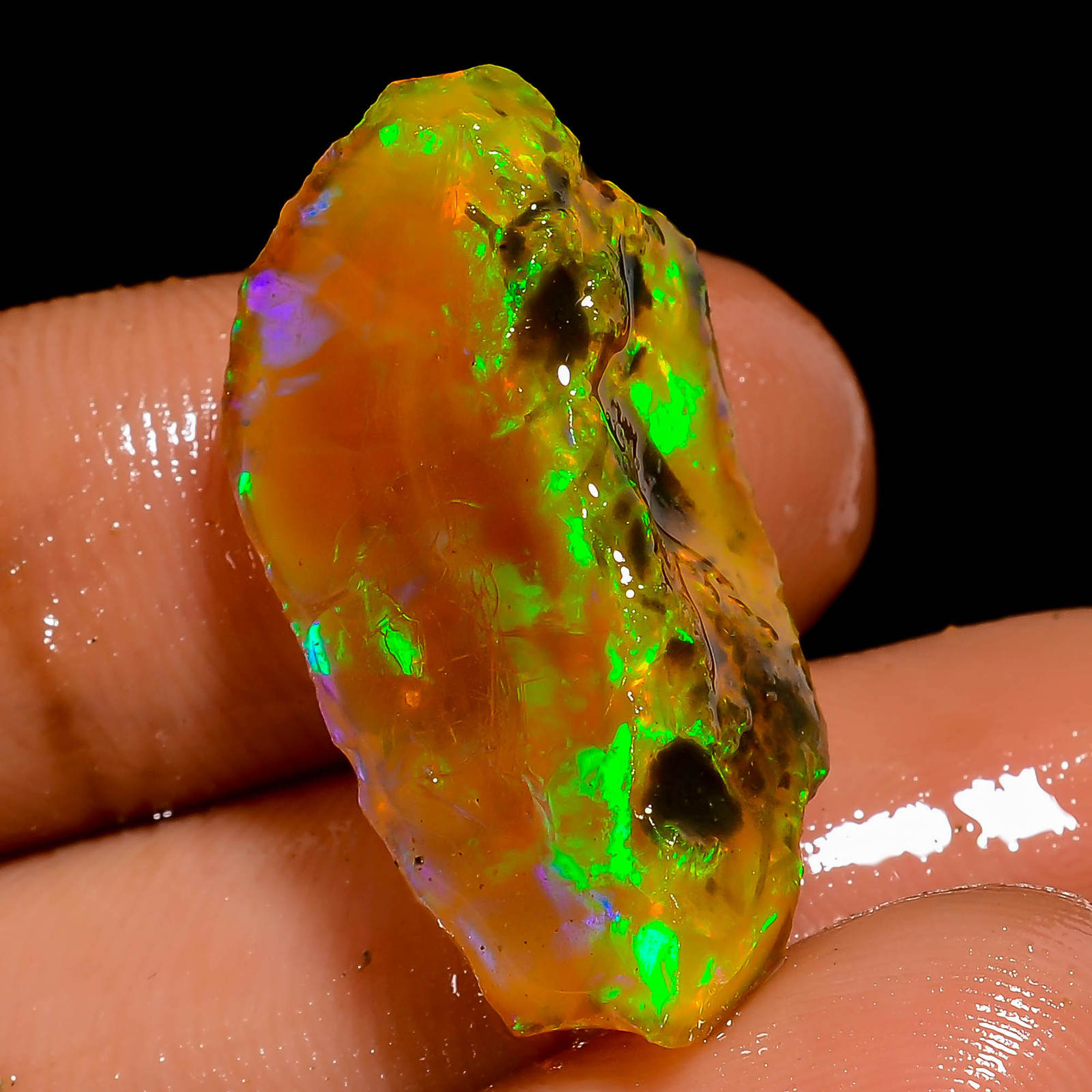 Specimen Crystal Welo Fire Natural Ethiopian Opal Rough OO 16 Ct. 26X12X9 mm