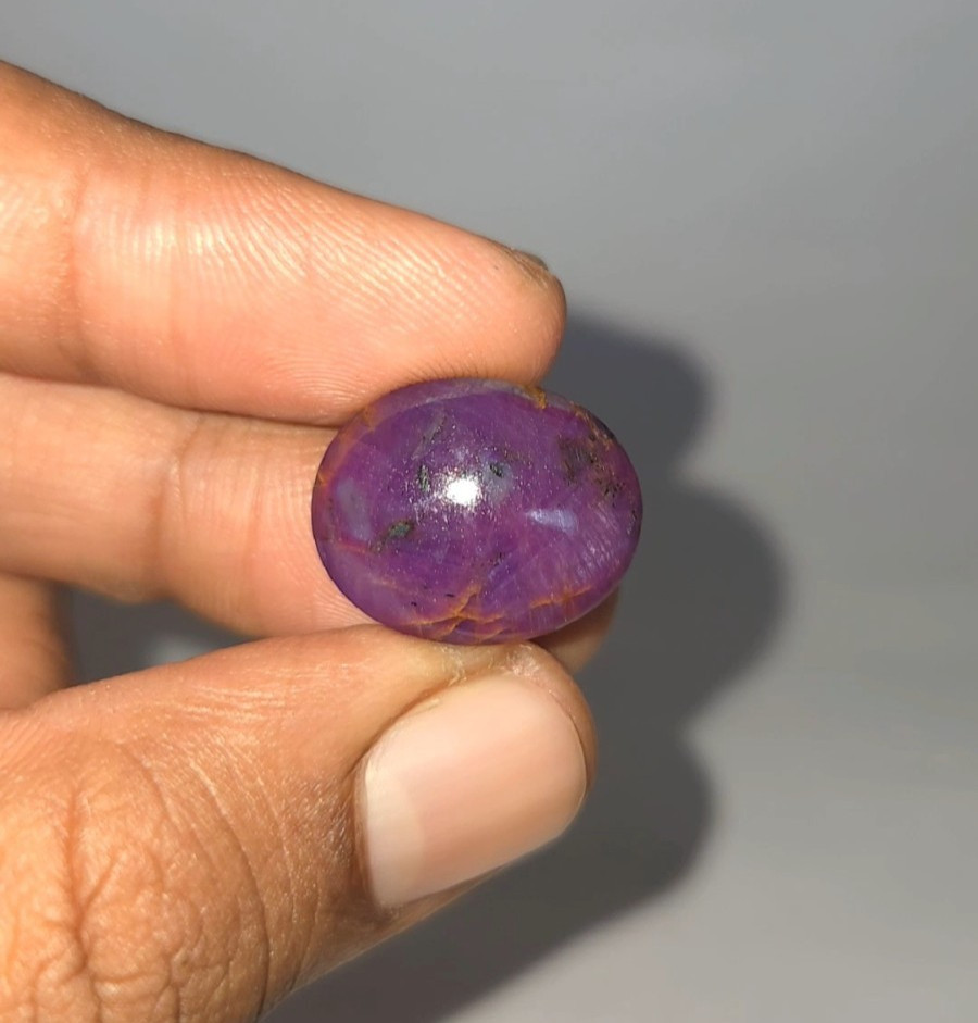Natural Star Ruby Cabochon 35.90 ct Purplish Red Oval untreated loose gemstone