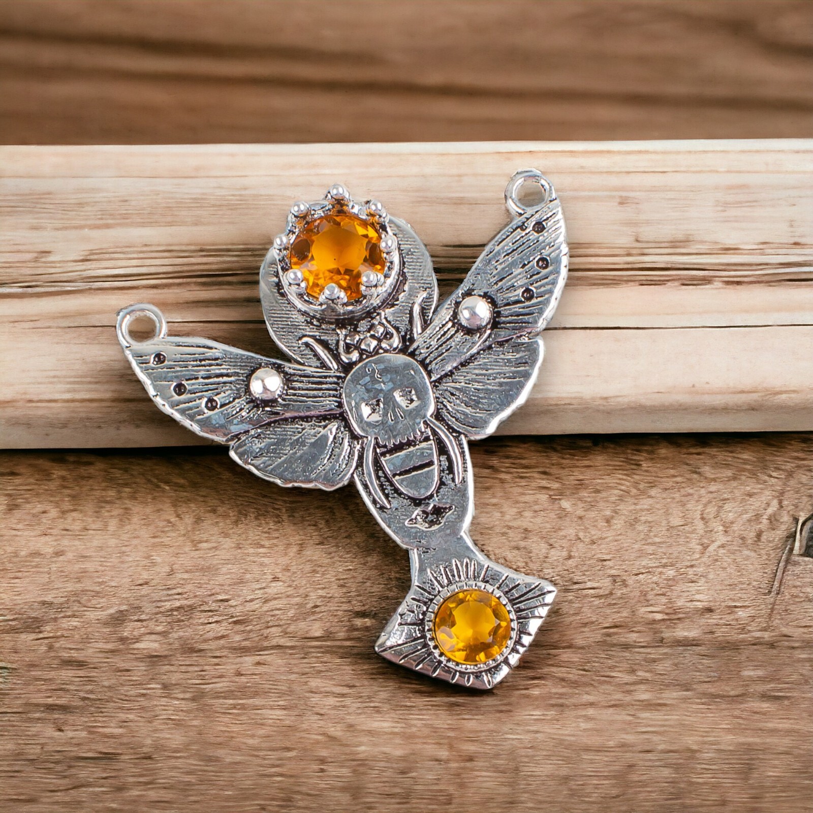 Birthday Gift For Her Natural Citrine Gemstone Pendant Vintage 925 Silver