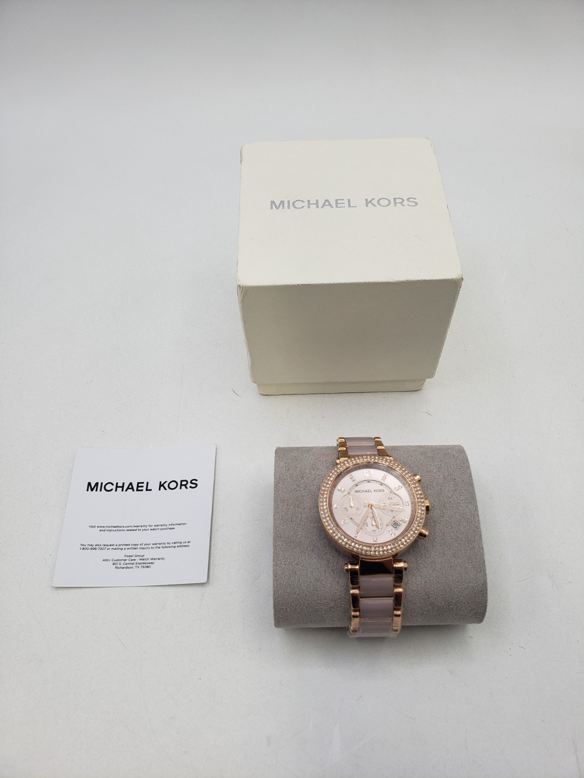 Michael Kors Parker MK5896 Blush Dial Rose Gold Tone Blush Acetate Women’s Watch