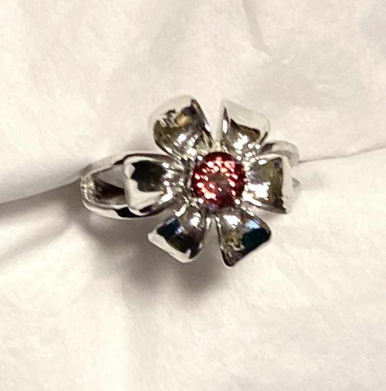 Natural Dark Pink Spinel Ring 925 Sterling Silver Size 8.5🌹
