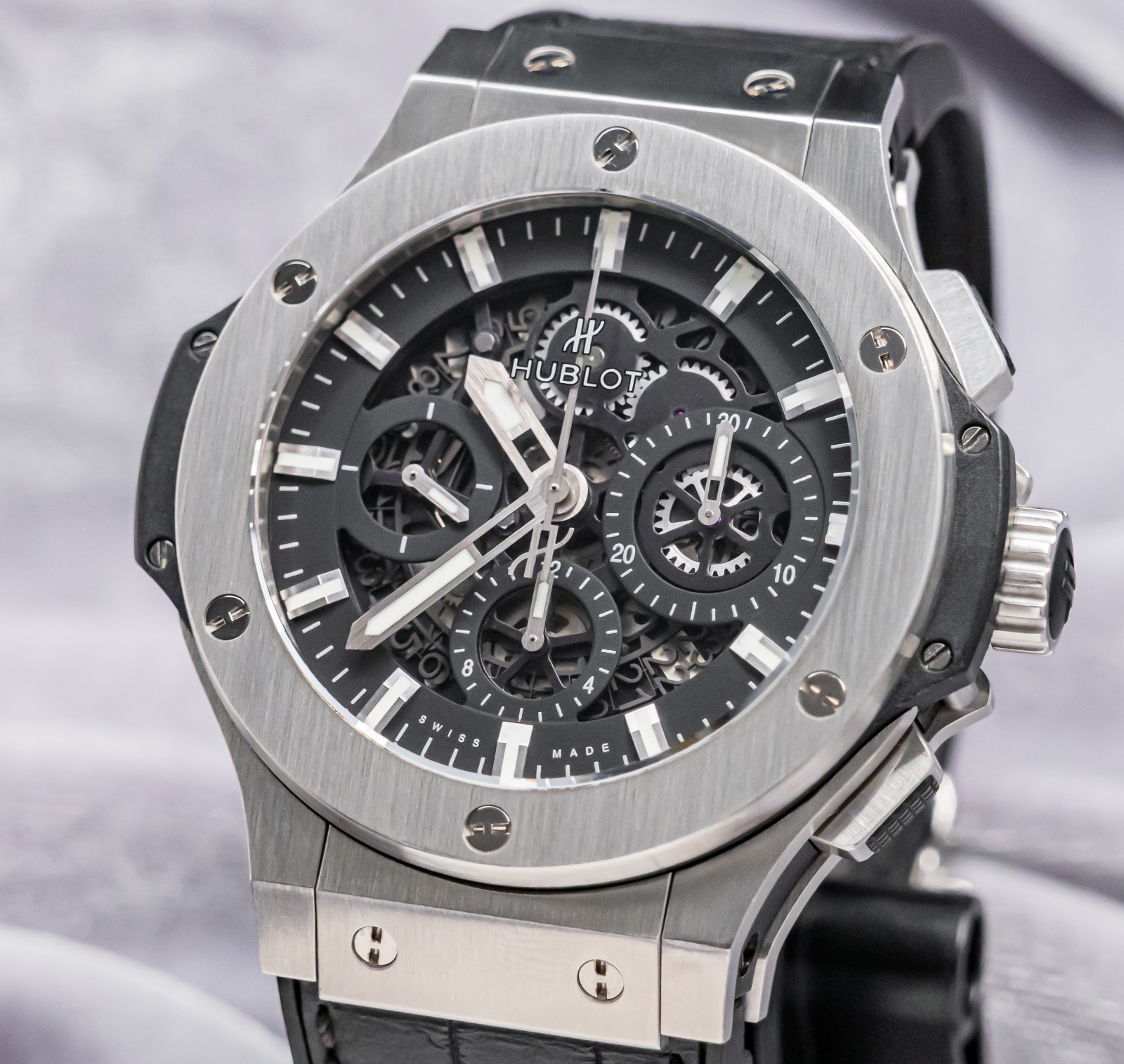 Hublot Aero Bang Big Bang 44 Steel $17K MSRP Papers SERVICED 311.SX.1170.GR