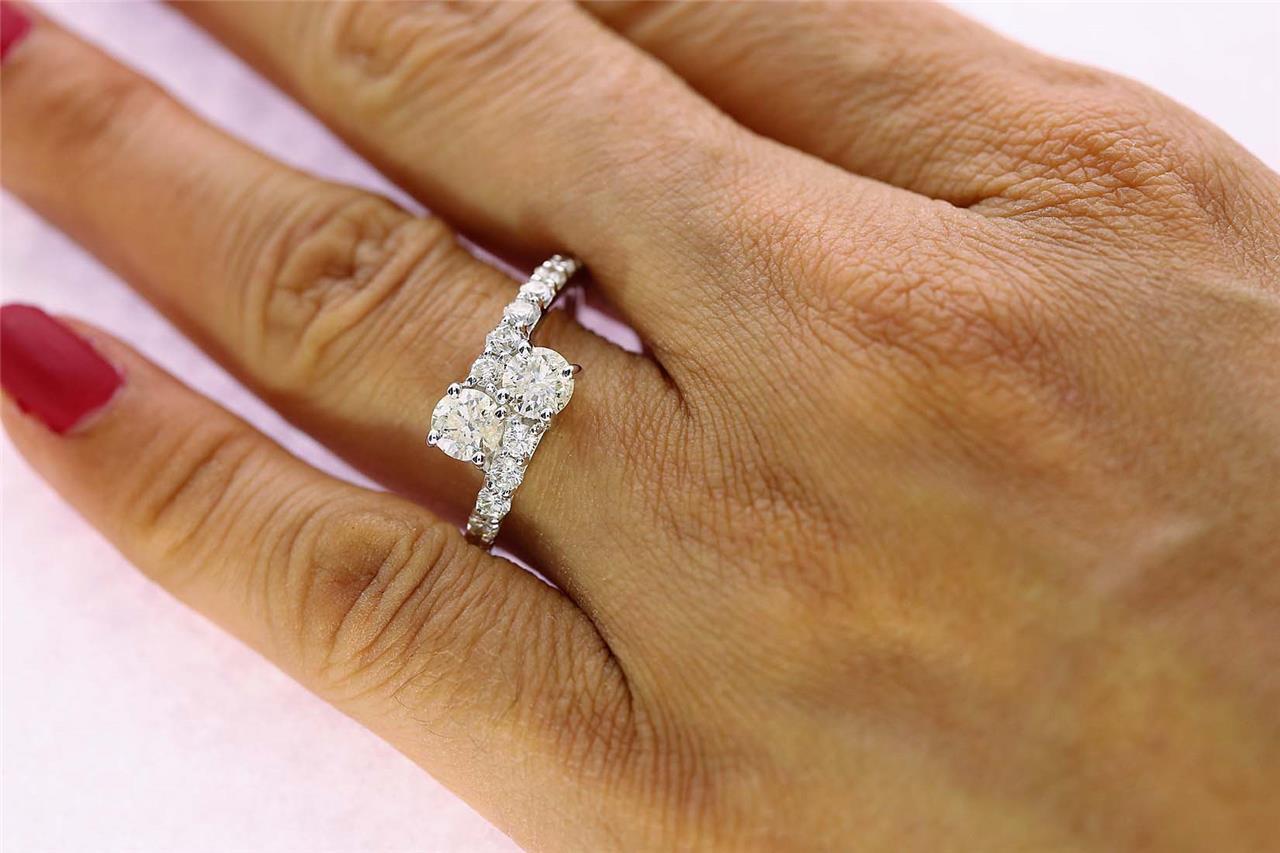 VS1 F 1.85 Carat Solitaire Ring Forever Us Two Stone Lab Grown Diamond 14K Gold