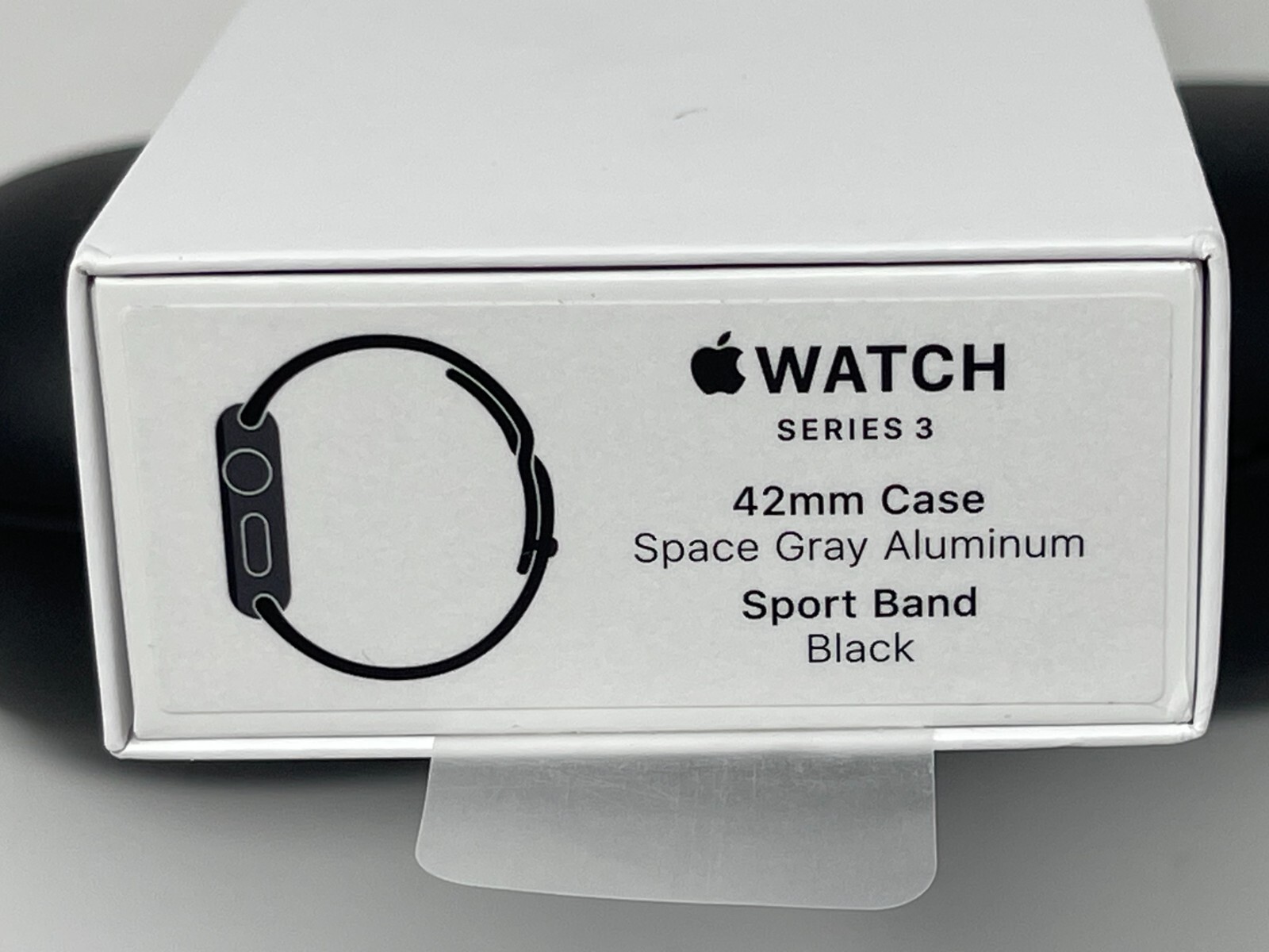 Apple Smart Watch 3 GPS 42mm Space Gray Aluminum Case Black Sport Band MTF32LL/A