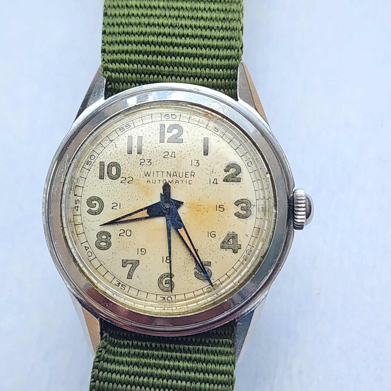 Vintage 1940’s Wittnauer Automatic Bumper WWII Military 33mm Men’s Watch